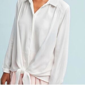 MAEVE White Women's Tie-Front Blouse